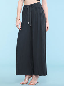 WB1484 Women's Pleated Wide Leg Palazzo Pants with Drawstring