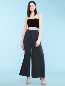 WB1484 Women's Pleated Wide Leg Palazzo Pants with Drawstring