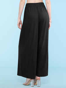 WB1484 Women's Pleated Wide Leg Palazzo Pants with Drawstring