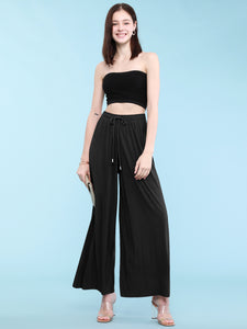 WB1484 Women's Pleated Wide Leg Palazzo Pants with Drawstring