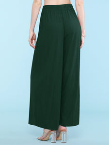 WB1484 Women's Pleated Wide Leg Palazzo Pants with Drawstring