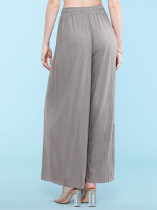 WB1484 Women's Pleated Wide Leg Palazzo Pants with Drawstring