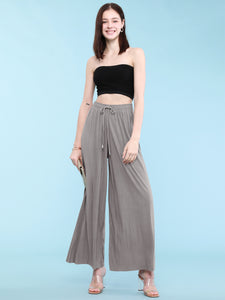 WB1484 Women's Pleated Wide Leg Palazzo Pants with Drawstring