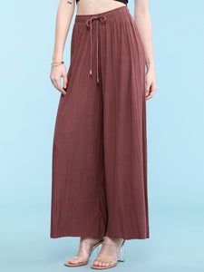 WB1484 Women's Pleated Wide Leg Palazzo Pants with Drawstring