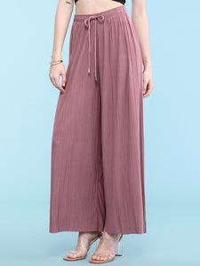 WB1484 Women's Pleated Wide Leg Palazzo Pants with Drawstring