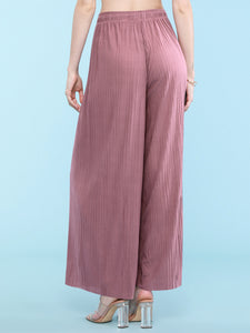 WB1484 Women's Pleated Wide Leg Palazzo Pants with Drawstring