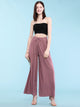 WB1484 Women's Pleated Wide Leg Palazzo Pants with Drawstring