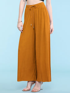 WB1484 Women's Pleated Wide Leg Palazzo Pants with Drawstring
