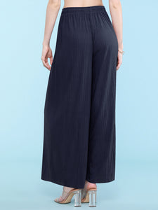 WB1484 Women's Pleated Wide Leg Palazzo Pants with Drawstring