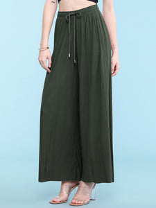 WB1484 Women's Pleated Wide Leg Palazzo Pants with Drawstring