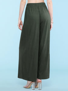 WB1484 Women's Pleated Wide Leg Palazzo Pants with Drawstring