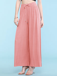 WB1484 Women's Pleated Wide Leg Palazzo Pants with Drawstring