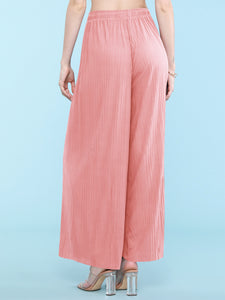 WB1484 Women's Pleated Wide Leg Palazzo Pants with Drawstring