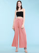 WB1484 Women's Pleated Wide Leg Palazzo Pants with Drawstring
