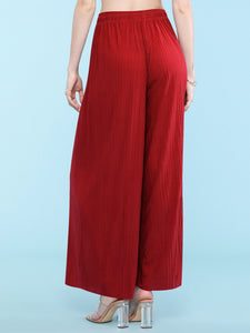 WB1484 Women's Pleated Wide Leg Palazzo Pants with Drawstring