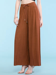 WB1484 Women's Pleated Wide Leg Palazzo Pants with Drawstring