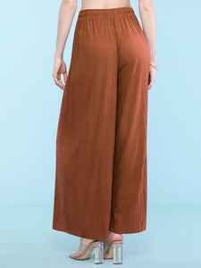 WB1484 Women's Pleated Wide Leg Palazzo Pants with Drawstring
