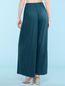 WB1484 Women's Pleated Wide Leg Palazzo Pants with Drawstring