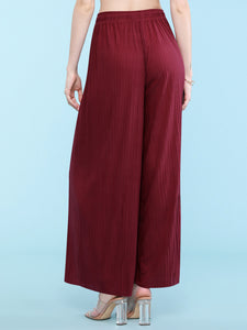 WB1484 Women's Pleated Wide Leg Palazzo Pants with Drawstring