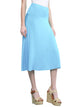 WB1105 Women's Solid Ombre Lightweight Flare Midi Pull On Closure Skirt