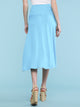 WB1105 Women's Solid Ombre Lightweight Flare Midi Pull On Closure Skirt