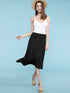 WB1105 Women's Solid Ombre Lightweight Flare Midi Pull On Closure Skirt