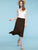 WB1105 Women's Solid Ombre Lightweight Flare Midi Pull On Closure Skirt