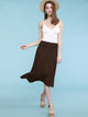 WB1105 Women's Solid Ombre Lightweight Flare Midi Pull On Closure Skirt