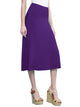 WB1105 Women's Solid Ombre Lightweight Flare Midi Pull On Closure Skirt