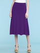 WB1105 Women's Solid Ombre Lightweight Flare Midi Pull On Closure Skirt
