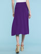WB1105 Women's Solid Ombre Lightweight Flare Midi Pull On Closure Skirt