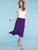 WB1105 Women's Solid Ombre Lightweight Flare Midi Pull On Closure Skirt