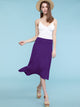 WB1105 Women's Solid Ombre Lightweight Flare Midi Pull On Closure Skirt