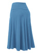 WB1105 Women's Solid Ombre Lightweight Flare Midi Pull On Closure Skirt