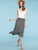 WB1105 Women's Solid Ombre Lightweight Flare Midi Pull On Closure Skirt