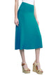 WB1105 Women's Solid Ombre Lightweight Flare Midi Pull On Closure Skirt