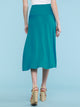 WB1105 Women's Solid Ombre Lightweight Flare Midi Pull On Closure Skirt