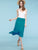 WB1105 Women's Solid Ombre Lightweight Flare Midi Pull On Closure Skirt