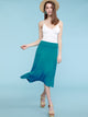 WB1105 Women's Solid Ombre Lightweight Flare Midi Pull On Closure Skirt