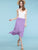 WB1105 Women's Solid Ombre Lightweight Flare Midi Pull On Closure Skirt