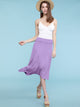 WB1105 Women's Solid Ombre Lightweight Flare Midi Pull On Closure Skirt