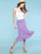 WB1105 Women's Solid Ombre Lightweight Flare Midi Pull On Closure Skirt