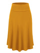 WB1105 Women's Solid Ombre Lightweight Flare Midi Pull On Closure Skirt