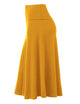 WB1105 Women's Solid Ombre Lightweight Flare Midi Pull On Closure Skirt