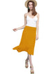 WB1105 Women's Solid Ombre Lightweight Flare Midi Pull On Closure Skirt