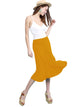 WB1105 Women's Solid Ombre Lightweight Flare Midi Pull On Closure Skirt
