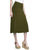WB1105 Women's Solid Ombre Lightweight Flare Midi Pull On Closure Skirt