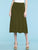 WB1105 Women's Solid Ombre Lightweight Flare Midi Pull On Closure Skirt