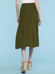 WB1105 Women's Solid Ombre Lightweight Flare Midi Pull On Closure Skirt