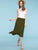 WB1105 Women's Solid Ombre Lightweight Flare Midi Pull On Closure Skirt